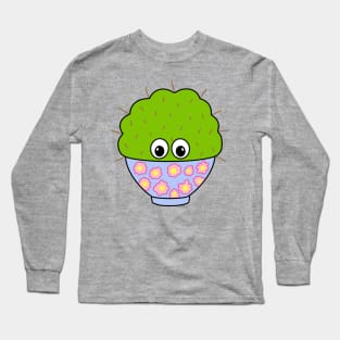 Cute Cactus Design #331: Cute Cactus In A Floral Pot Long Sleeve T-Shirt